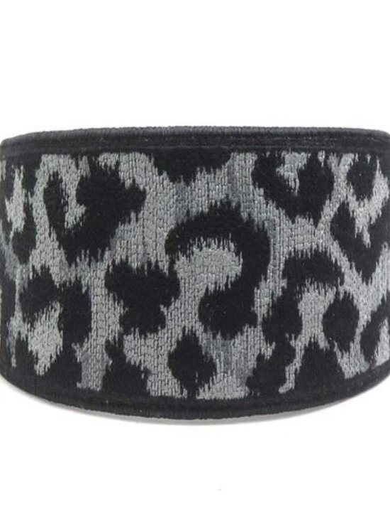 Auth Christian Dior Leopard Head Band Black/Gray Canvas - h32080a main image 6